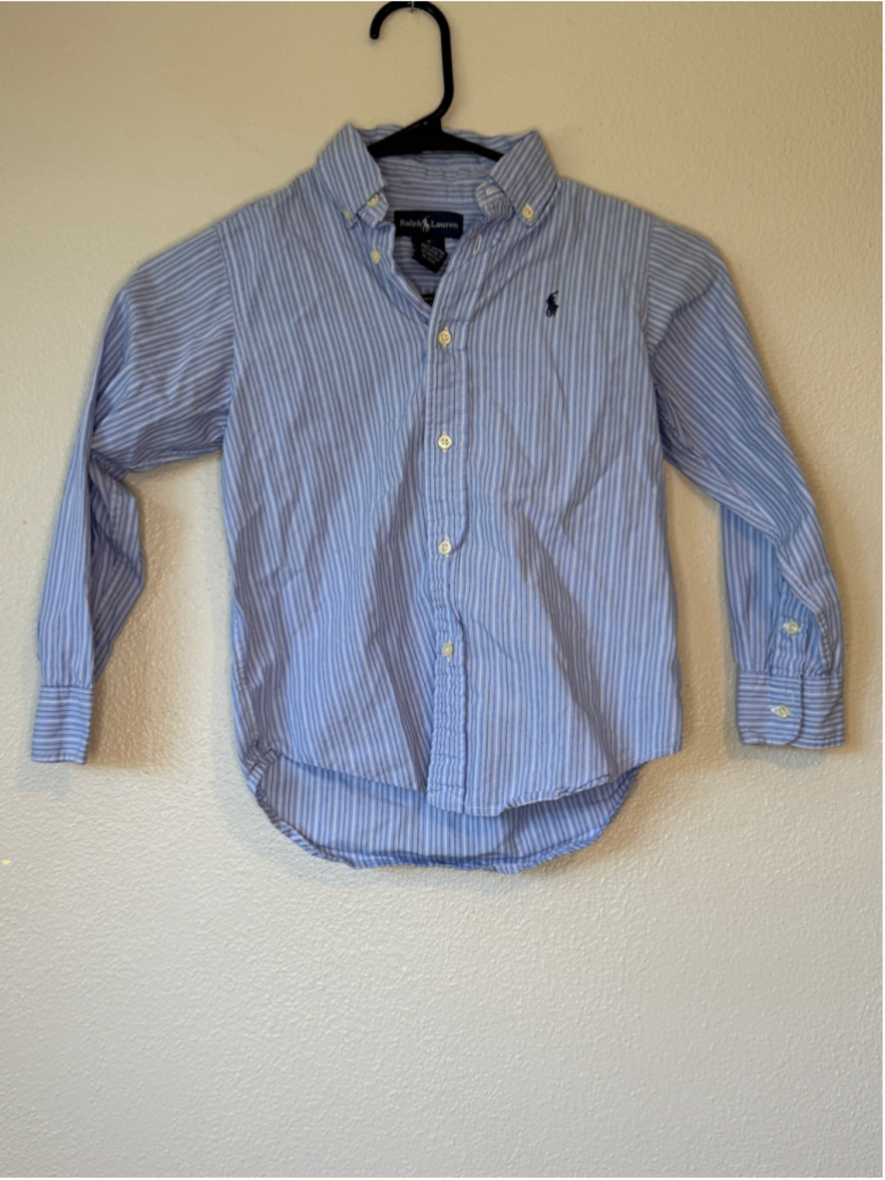 Ralph Lauren Boys 5 Blue Striped Cotton Button Down